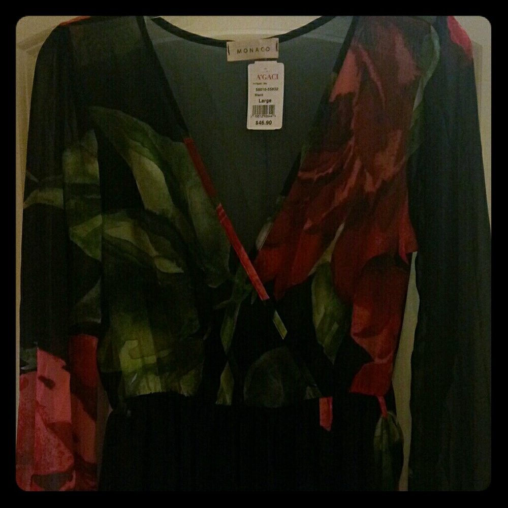 Floral black dress Large